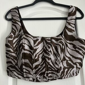 Brown Zebra Print Women's Top